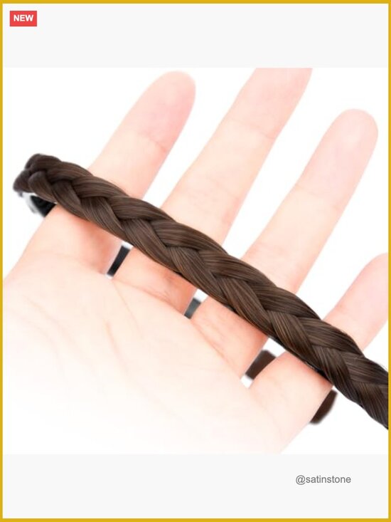 Slender Braided Headband with Teeth Synthetic Hair Plaited Headband main image 4